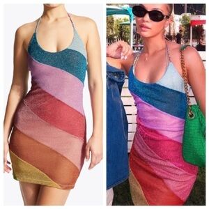 Kurt Geiger London Rainbow Mini Dress Coverup - Multi NWT